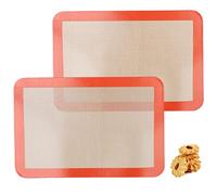 Quarter Sheet Silicone Baking Mats, 7-7/8"x 11-4/5" Food Grade Liquid Silicone Mats, Non-Stick Reusable Cookie Sheet Liners for Quarter Bake Pan for Cake/Toast/Pastry/Cookie/Bun/Bread(2PCS)