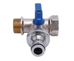Quarter Turn Ball Valve Tee Connector Brass Angle Stop Valve G1/2 DN15 Female Male Thread NPT 3/8 Inch 15mm Interface for Kitchen Bathroom Sink Water Supply