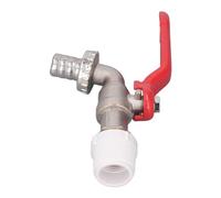 Quarter Turn Brass Ball Valve, 15mm Drain Outlet Easy to Operate Brass Ball Valve Silver Plated 3/4 PVC Male Thread Durable for Construction Sites