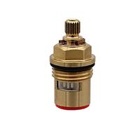 Quarter Turn Tap Valves Replacement Brass Ceramic Stem Disc Cartridge Faucet Valve Quarter Turn 1/2 for Bathroom Kitchen Tap (1 Pair Hot & Cold)