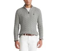 Quarter-Zip Jumper in Cable Knit Cotton grey