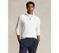 Quarter-Zip Jumper in Cotton Pique White