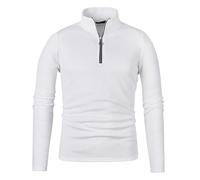 Quarter Zip Jumper Men, Mens Sweatshirts Solid Color Half Zip Jumpers Plain Work Tactical Pullover Stand Collar Long Sleeve Tops Turtle Neck Sweaters for Outdoor Workout S-3XL White