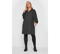 Yours Curve Grey Quarter Zip Ribbed Tunic Dress - Women's - Plus Size Curve