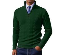 Quarter Zip Knitwear, Jumper Men Cotton Turtleneck Sweater Long Sleeve Knitted Pullover Winter Casual 1/4 Zip Men's Turtleneck Jumper Fishermans Jumper Mens 1/4 Zip Jumper Pullover Sweaters for Men