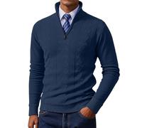 Quarter Zip Knitwear, Jumpers for Men Winter Warm Knit Polo Neck Long Sleeve Soft Cozy Turtle Neck Mens Turtle Neck Jumper Thick Warm Winter Jumpers Men's Jumpers 1/4 Zip Pullover Warm Stand Collar