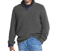 Quarter Zip Knitwear, Warm Jumpers for Men Uk V Neck Jumper Casual Work Golf Sweater Cotton Striped Knitted Mens Jumper Turtle Neck Mens Cable Knit Jumper Mens Zip Jumper Sweater Pullover Top