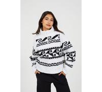Quarter Zip Printed Sherpa Fleece Brave Soul Cream S