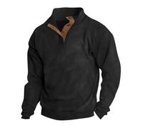 Quarter Zip Pullover Men Men Jumper With Zip Colloar Sweater Suede Long Sleeved Sweatshirt Stand Collar Sweater Solid Color Casual Pullover Plain Zipper Sweatshirts No Hood Fleece Jumpers