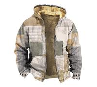 Quarter Zip Sweater Men Faux Fur Coat Jacket Sherpa Jacket Overalls Men Mens Jackets Casual Stylish Coat for Men Wind Breakers Male Jackets Personalized Hoodies for Men Sweater Men（6-Khaki,3X-Large）