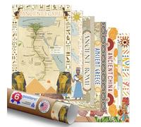 Quarterhouse 6 Poster Ancient Civilizations Set, Social Studies Classroom Learning Materials for K-12 Students and Teachers, 12 x 18 Inches, Made in USA