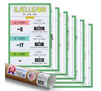 Quarterhouse French Verbs & Beginner Vocabulary Classroom Variety Posters, Set of 11, 12 x 18 Inches (Set A)