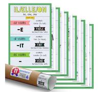 Quarterhouse French Verbs & Beginner Vocabulary Classroom Variety Posters, Set of 11, 12 x 18 Inches (Set A)