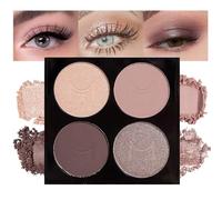 Quartet Blendable Matte Eyeshadow 4 Eyeshadows Champagne Pink Dark Brown Bronze Gold Metallic Shimmer Creamy Formula with Pigments