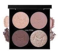 Quartet Blendable Matte Eyeshadow 4 Eyeshadows Champagne Pink Dark Brown Bronze Gold Metallic Shimmer Creamy Formula with Pigments