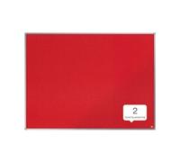 Nobo Felt Noticeboard, 1200 x 900 mm, Aluminium Trim, Corner Wall Mounting, Essence Range, Red, 1904067