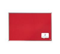 Nobo Felt Noticeboard, 900 x 600 mm, Aluminium Trim, Corner Wall Mounting, Essence Range, Red, 1904066