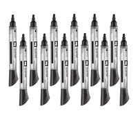 Quartet Glass Board Dry Erase Markers, Bullet Tip, Premium, Black, 12-Pack (79553)