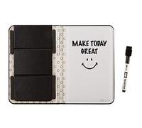 Quartet Portable Glass Dry-Erase Pad, 5" x 8", Closeable Cover, Kickstand, Desktop, White Board, Notepad, Travel, Black (Q090GDPB01)