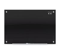 Quartet Whiteboard, Glass Dry Erase Board, Magnetic, 3' x 2', Infinity Frameless Mounting, Black Surface, Accessory Tray, 1 Dry Erase Marker and 2 Glass Board Magnets (G3624B)