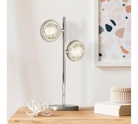 quartz 2 lights bubble glass table lamp in chrome