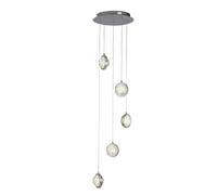 quartz 5 lights bubble glass ceiling pendant light in chrome