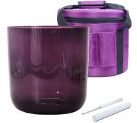 Quartz Alchemy Crystal Singing Bowl with Carrying Case & Mallets, Colored Sound Bowl for Chakra Balancing Sound Healing Meditaion(440Hz,7 inch C Note)