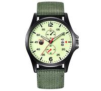 Quartz Analog Date Quartz Men's Wrist Nylon Watches Men's Watch Small Wrist Watches for Women (Green, One Size)