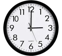 Quartz Basic Wall Clock Round Vintage Analogue Clocks For Home Kitchen Bedroom 20 Cm - Black