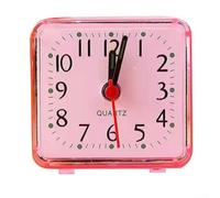 Quartz Bedside Alarm Clock Battery Powered Small Size with Beeping Sound for Waking Up Easy to Read Number Display and Reliable Operation (pink)