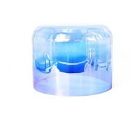 Quartz Chakra Bowl for Yoga Meditation Sound Healing - Gradient Blue Alchemy Crystal Singing Bowl with Acrylic Striker
