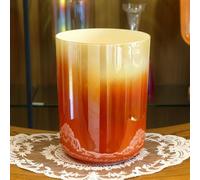 Quartz Chakra Crystal Singing Bowl with Mallet & O-ring, Orange Colored Sound Bowl for Sound Bath Meditation(440Hz,7 inch C Note)