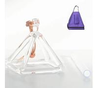 Quartz Chakra Singing Pyramid, Crystal Singing Bowl with Heavy Duty Carrying Case & Two Type Strikers(With case,3inch)