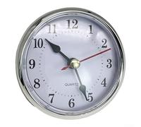 Quartz Clock Insert, 80mm Diameter Replacement Movement with Roman or Arabic Numerals, Secure Fitting for DIY Clock Repair Projects at Home(Arabic silver)