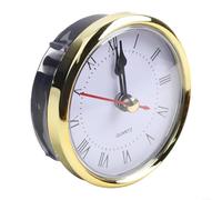 Quartz Clock Insert, 80mm Diameter Replacement Movement with Roman or Arabic Numerals, Secure Fitting for DIY Clock Repair Projects at Home(Roman gold)