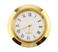 Quartz Clock Inserts Movement Replacement Parts, 36mm and 65mm Diameter Gold and Silver Arabic Numbers on White Dial with Transparent Lens, Accurate DIY Quartz(A)