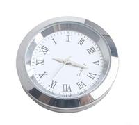 Quartz Clock Inserts Movement Replacement Parts, 36mm and 65mm Diameter Gold and Silver Arabic Numbers on White Dial with Transparent Lens, Accurate DIY Quartz(B)