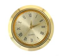 Quartz Clock Inserts Movement Replacement Parts, 36mm and 65mm Diameter Gold and Silver Arabic Numbers on White Dial with Transparent Lens, Accurate DIY Quartz(C)