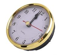 Quartz Clock Movement Insert 80mm Diameter for Clock Repair and DIY Projects, Roman/Arabic Numeral Face, Gold or Silvery Border, For Replacement Part for Home Décor Clocks(Arabian gold)