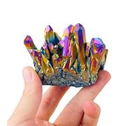 Quartz Cluster Crystal Clusters Rainbow Aura Titanium Coated Electroplating, Stone Gift Ornaments,120g
