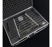 Quartz-Colorized Crystal Harp, 8 Note Quartz Crystal Singing Harp With Flower Of Life Pattern, Carrying And Mallet(432hz)