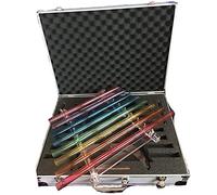 Quartz-Colorized Crystal Harp, Rainbow Crystal Harp C Key 8 Notes C5-C6 Aluminum Suitcase(432HZ)
