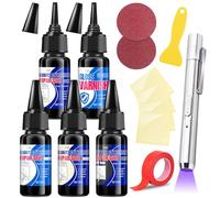Quartz Countertop Repair Kit - 4 in 1(Clear, White, Gray, Beige) - UV Fast Curing Repair for Marble, Granite, Acrylic, Fiberglass, Porcelain, Suitable for Fixing Chips Holes Dents Scratches Cracks
