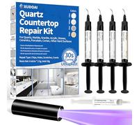 Quartz Countertop Repair Kit (Clear, White, Gray, Beige) 30s Fast Curing DIY Fix Luxury Stone, Granite Marble Acrylic Porcelain Fiberglass Quartz Countertop Chip Repair Kit for Cracks Holes Scratches