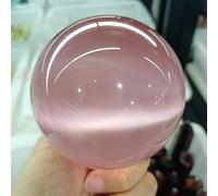 Quartz Crystal Ball Magic Cat's Eye Degaussing Home Office Decor Gem Ornaments (Color : Rosa, Size 100mm)