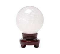 Quartz Crystal Ball Wind for Lucky Wealth Protect The House,White,130mm