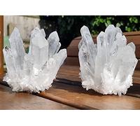 Quartz Crystal Cluster - Healing Crystals - Raw Clear Quartz Specimen - Reiki Crystal Cluster for Meditation - Amplifies Positive Energy - Beautiful Home Decor - Handmade White Crystal (600-700g)