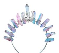 Quartz Crystal Headband Natural Stone for Head Loop Hollow Decoration Boho-style Crown for Wedding Partie Crystal Crown Headband