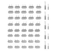 Quartz Crystal Oscillator Kit, Assorted Stable Frequency Timing Components for Electronics Silver Through Hole HC49S 32.768KHz to 24MHz 10 Values 50 Pieces