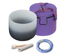 Quartz Crystal Singing Bowl C/D/E/F/G/A/B Note Frosted Crystal Singing Bowl,For Yoga, Chakra, Meditation Gifts,C Note,12 Inch